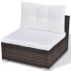 10-részes barna polyrattan kerti bútorszett párnákkal 10-részes barna polyrattan kerti bútorszett párnákkal