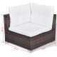 10-részes barna polyrattan kerti bútorszett párnákkal 10-részes barna polyrattan kerti bútorszett párnákkal