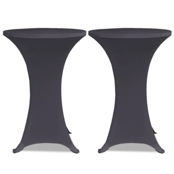 2 darab antracitszürke nyújtható asztalterítő 70 cm