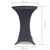 2 darab antracitszürke nyújtható asztalterítő 70 cm