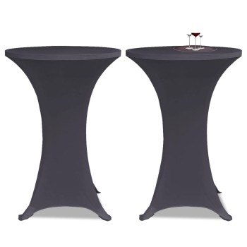 2 darab antracitszürke nyújtható asztalterítő 70 cm