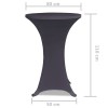 2 db nyújtható asztalterítő 80 cm antracit