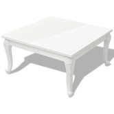 Magasfényű fehér dohányzóasztal 80 x 80 x 42 cm Magasfényű fehér dohányzóasztal 80 x 80 x 42 cm