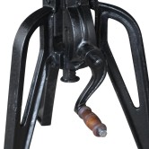 Tömör újrahasznosított fa és öntöttvas kisasztal 60x(42-63) cm
