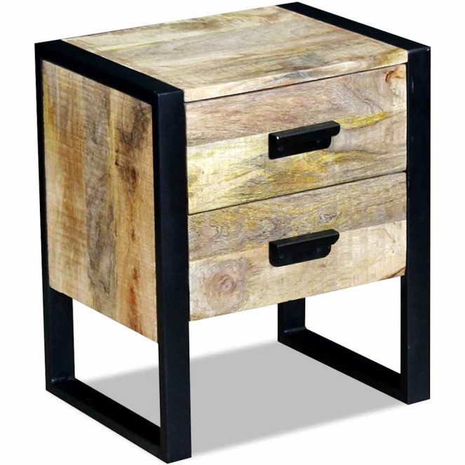 43x33x51 cm 2 fiókos tömör mangófa kis asztal 43x33x51 cm 2 fiókos tömör mangófa kis asztal