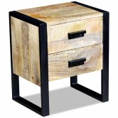 43x33x51 cm 2 fiókos tömör mangófa kis asztal 43x33x51 cm 2 fiókos tömör mangófa kis asztal