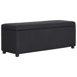 Fekete poliészter pad tárolórekesszel 116 cm