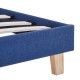 Kék szövetkárpitozású ágykeret 90 x 200 cm
