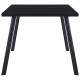 Fekete edzett üveg étkezőasztal 160 x 80 x 75 cm