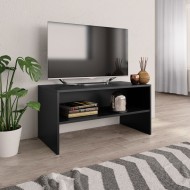 Fekete forgácslap tv-szekrény 80 x 40 x 40 cm