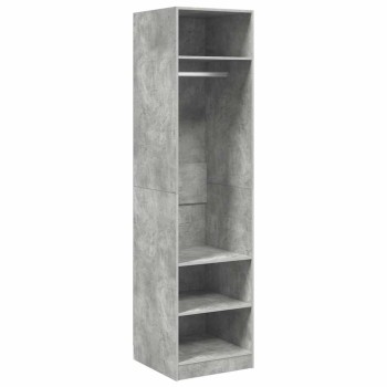 Betonszürke szerelt fa ruhásszekrény 50 x 50 x 200 cm