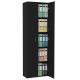 Fekete forgácslap irodai szekrény 60 x 32 x 190 cm
