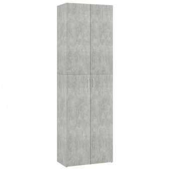 Betonszürke szerelt fa irodaszekrény 60 x 32 x 190 cm
