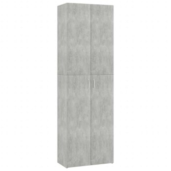 Betonszürke szerelt fa irodaszekrény 60 x 32 x 190 cm