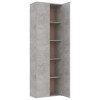 Betonszürke szerelt fa irodaszekrény 60 x 32 x 190 cm