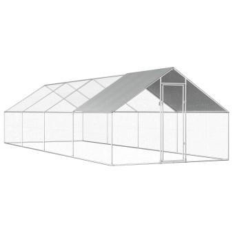 Kültéri horganyzott acél tyúkól 2,75 x 8 x 1,92 m