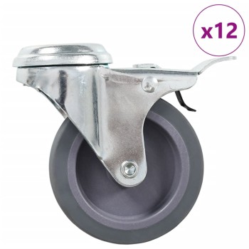 12 db hátfuratos önbeálló görgő 75 mm