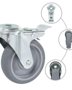 16 db hátfuratos önbeálló görgő 100 mm
