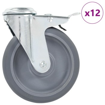 12 db hátfuratos önbeálló görgő 125 mm