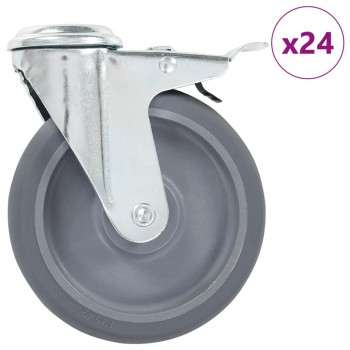 24 db hátfuratos önbeálló görgő 125 mm