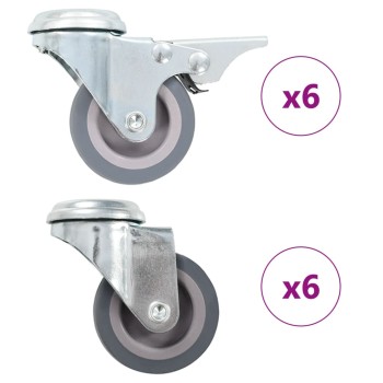 12 db hátfuratos önbeálló görgő 50 mm