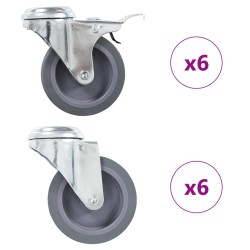 12 db hátfuratos önbeálló görgő 75 mm
