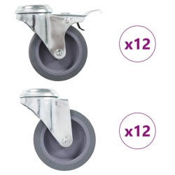 24 db hátfuratos önbeálló görgő 75 mm