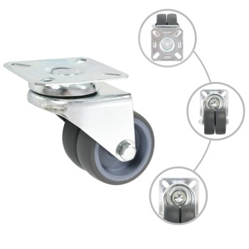 12 db dupla kerekes önbeálló görgő 50 mm