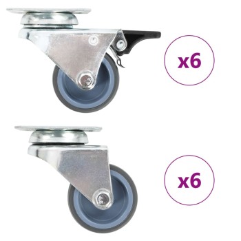 12 db dupla kerekes önbeálló görgő 50 mm