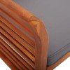Kétszemélyes tömör akácfa kerti pad párnával 120 cm