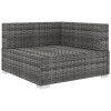 1 db szürke polyrattan moduláris sarokfotel párnákkal