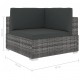 1 db szürke polyrattan moduláris sarokfotel párnákkal