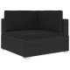 1 db fekete polyrattan moduláris sarokfotel párnákkal 1 db fekete polyrattan moduláris sarokfotel párnákkal