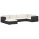 1 db fekete polyrattan moduláris sarokfotel párnákkal 1 db fekete polyrattan moduláris sarokfotel párnákkal