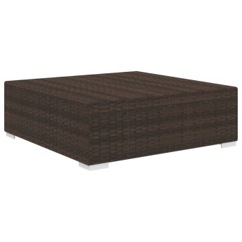 1 db barna polyrattan moduláris lábtartó párnával