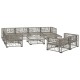 10-részes szürke polyrattan kerti bútorszett párnákkal 10-részes szürke polyrattan kerti bútorszett párnákkal
