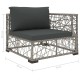 10-részes szürke polyrattan kerti bútorszett párnákkal 10-részes szürke polyrattan kerti bútorszett párnákkal