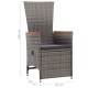 2 db szürke dönthető háttámlás polyrattan kerti szék párnával 2 db szürke dönthető háttámlás polyrattan kerti szék párnával