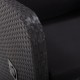 2 db fekete dönthető polyrattan kerti szék párnával