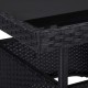 5 részes fekete polyrattan és üveg kültéri étkezőgarnitúra