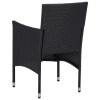 2 db fekete polyrattan kerti szék