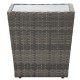 Szürke polyrattan és edzett üveg teázóasztal 41,5x41,5x43 cm