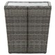 Szürke polyrattan és edzett üveg teázóasztal 41,5x41,5x43 cm