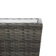 Szürke polyrattan és edzett üveg teázóasztal 41,5x41,5x43 cm
