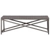 Szürke polyrattan kerti pad 120 cm
