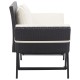 Fekete polyrattan kerti pad párnákkal 176 cm Fekete polyrattan kerti pad párnákkal 176 cm
