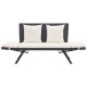 Fekete polyrattan kerti pad párnákkal 176 cm Fekete polyrattan kerti pad párnákkal 176 cm