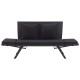 Fekete polyrattan kerti pad párnákkal 176 cm Fekete polyrattan kerti pad párnákkal 176 cm