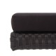 Fekete polyrattan kerti pad párnákkal 176 cm Fekete polyrattan kerti pad párnákkal 176 cm