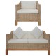 2-részes természetes rattan kanapészett párnákkal 2-részes természetes rattan kanapészett párnákkal